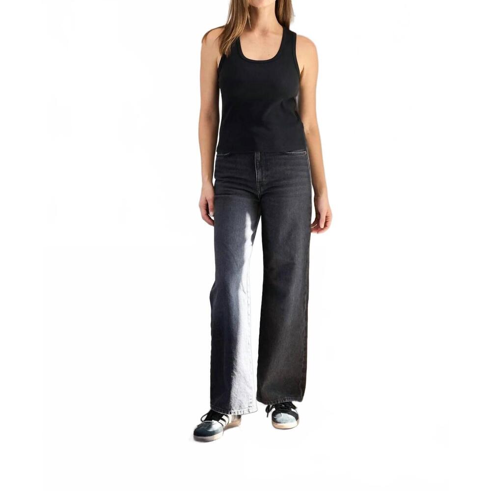 NEW IT IS WELL L.A. ribbed cotton tank top in black